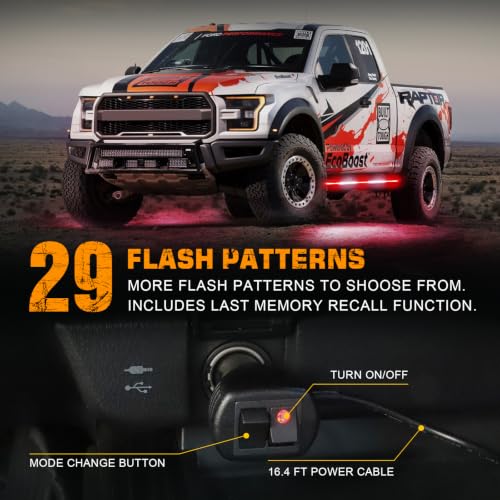 XRIDONSEN 2X 60 inch Running Board Lights 720 LED Strobe Lights Strip - color: Red/White