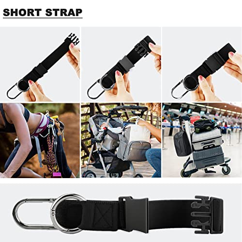 ZINZ Elastic Jacket Gripper Travel Strap with D-Ring Hooks and Buckle - color: Black