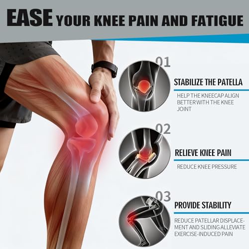 Knee Strap 2-Pack, Adjustable Patella Band for Knee Pain Relief & Patellar Tendonitis Support, Non-Slip Fit for Running, Basketball, Gym, Squats, Hiking, Workouts