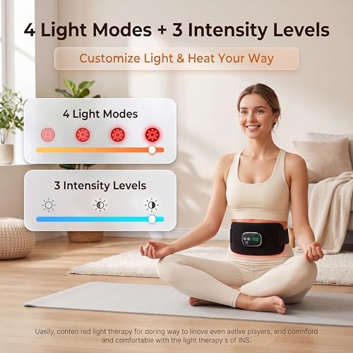Infrared Heating Pad, Wireless Red Light Therapy Belt for Body, 5000mAh