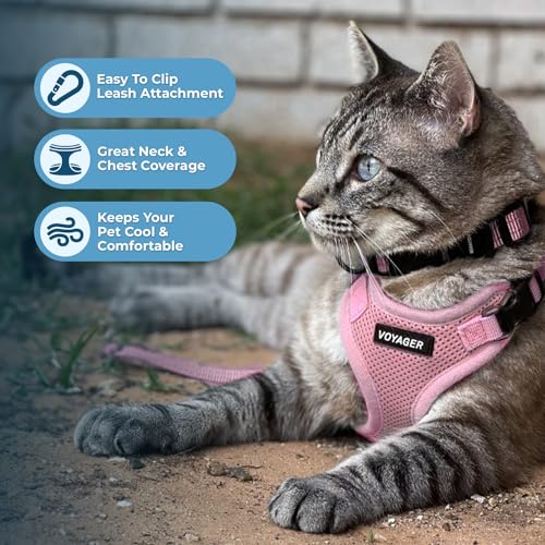 Voyager Escape-Proof Step-in Harness & Leash - Pink, XXXS - color: Pink, size: XXXS (Chest: 10.5 - 13")