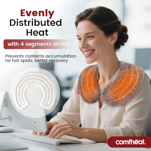 Lavender Microwave Neck Pillow, Heatable Neck Wrap for Pain Relief - color: Gray-plush