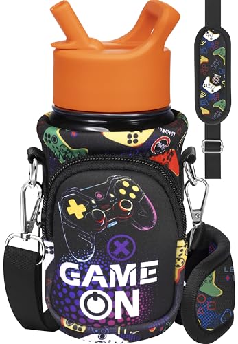 Miss Adola Kids Water Bottle Carrier, 10-18 Oz - color: Black Game On