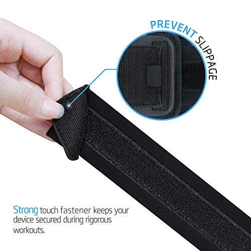 Cell Phone Armband Case for iPhone 16, 15, 14, 13 with Adjustable Band & Key Holder for Running, Exercise and Recreation (Black)
