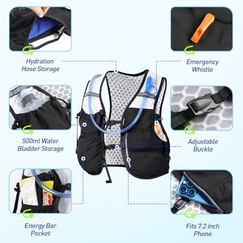 AGPTEK Hydration Running Vest with 2L Water Bladder for Men Women, Lightweight & Adjustable Running Vest for Runner Walking Hiking Marathon Cycling Jogging Trail Race - size: Large