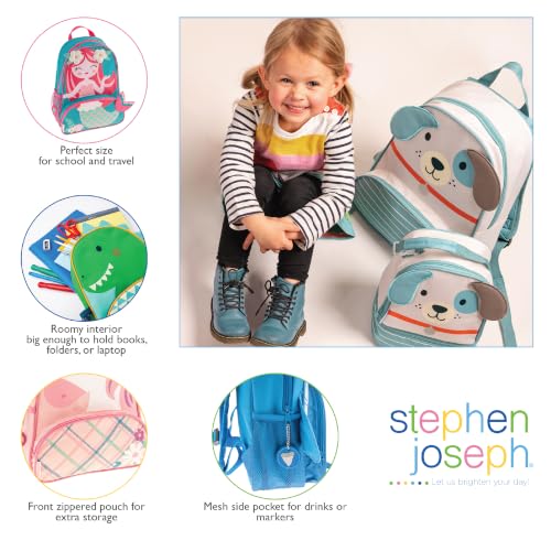 Stephen Joseph Little Sidekick Backpack, Toddler Backpack for Little Kids, Daycare and Preschool, Dragon - color: Green
