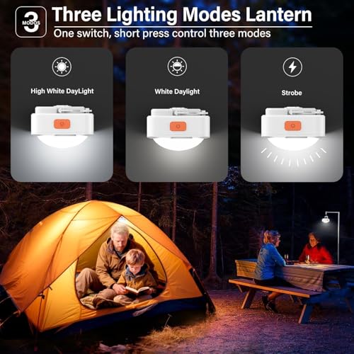 FLY2SKY 6Pack LED Rechargeable Camping Lights Tent Lantern Mini Emergency - style: 6 Pcs White