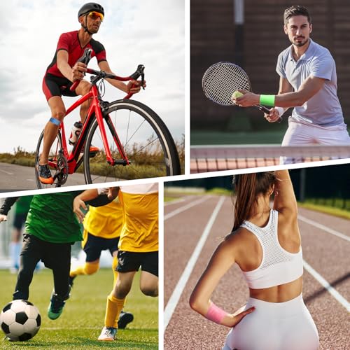 9 Rolls (108 Yards) Prewrap Athletic Tape, 9 Colors Sports Pre Wrap