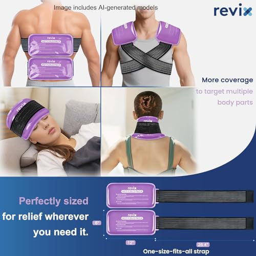 REVIX Ice Packs for Injuries Reusable, 2 Pack Hot & Cold Gel Packs, Large - color: Purple, size: Large 12 x 6 Inch