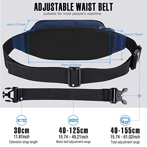 WATERFLY Small Fanny Pack Crossbody Lightweight Waist Bag for Woman Man - color: Navy Blue