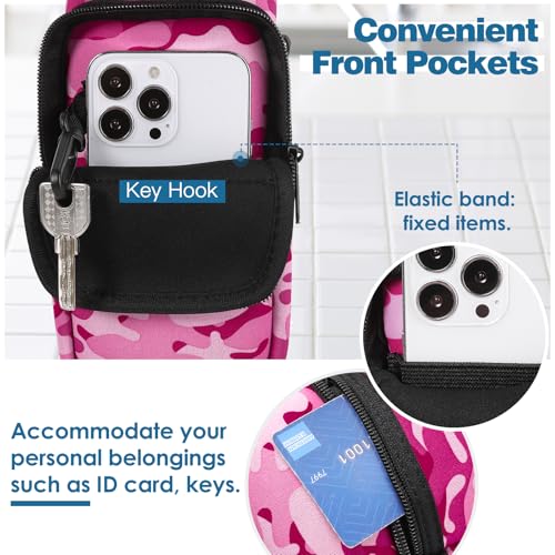 Nuovoware Water Bottle Carrier Bag, 25oz/32oz, Camouflage Pink - color: Camouflage Pink, size: 25-32 Ounces - Standard