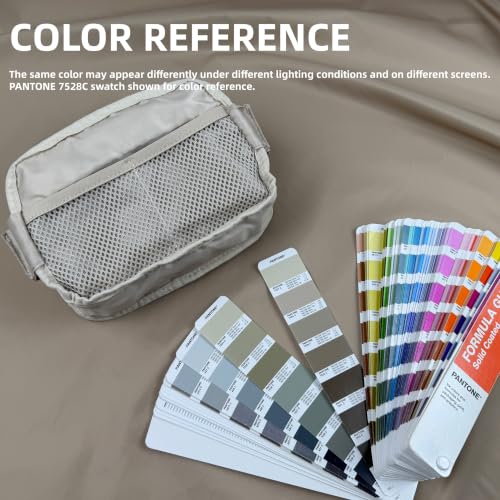 Pander Nylon Crossbody Belt Bag with Excess Strap Keepers, 6-Pocket Adjustable Sling Fanny Pack for Travel and Everyday Carry, Warm Beige - color: Warm Beige