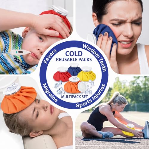 Honoson 4 Pack Reusable Ice Bag Hot Cold Bag Leakproof, Multicolored Style - style: Multicolored Style