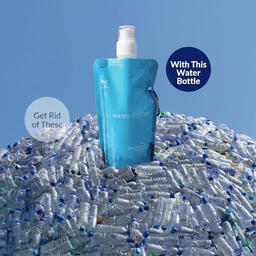 Membrane Solutions Collapsible Water Bottle 23oz with Carabiner