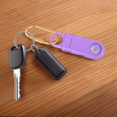 Rechargeable 135dB Personal Alarm - Ultra Bright Flashlight & Strobe Light - color: Purple