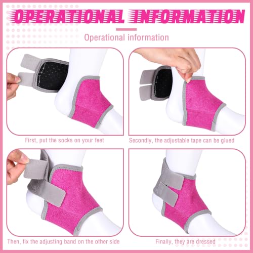 Tarpop 4 Pairs Kids Ankle Brace, Compression Sleeves, M+S, Pink - color: Pink, size: Small,Medium