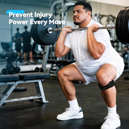 AGPTEK Plus Size Knee Brace for Women & Men, Pain Relief Patella Tendon Knee Strap 1 Pack, Adjustable Knee Support Band for Running Weightlifting Baseball Tennis Volleyball Jogging Bicycle Climbing, 20.87-27.56in - size: XL-1pcs