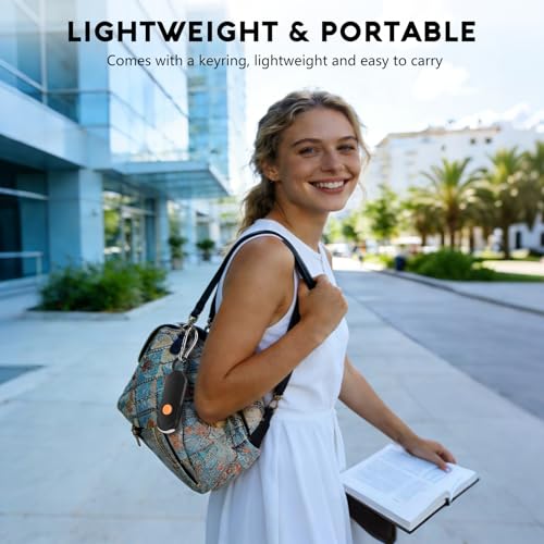 Personal Safety Alarm for Women, Rechargeable 135dB Siren with Flashing Light, Anti-Loss Locking Pin, Keychain SOS Alarm Works with Apple Find My, Kids, Seniors, Night Runners, iOS Only, White
