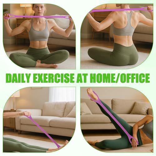 2pcs Figure 8 Fitness Keep Resistance Band, Elastic Rope Stretch Stretching Fitness Band Training Exercise Workout Bands for Women Yoga Pilates Physical (Purple, Pink)