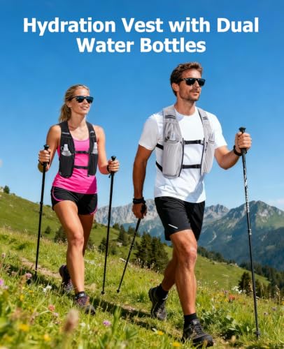 NOOLA Running Vest for Women Men Lightweight with Dual 500ML Soft Flasks