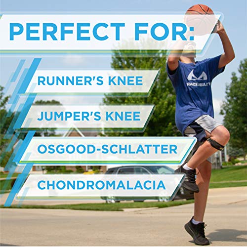 BraceAbility Kids Knee Band - Youth Patellar Tendon Support Strap Child Osgood Schlatter Brace for Jumpers Knee, Patella Tendonitis, Sports Wrap for Running, Soccer, Volleyball, Basketball (XS) - size: X-Small
