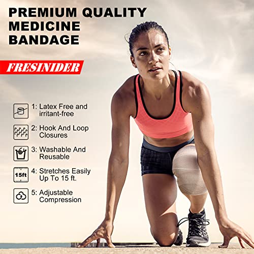 FRESINIDER Premium Elastic Bandage Wrap 2 Inch, 12 Pack, Hook and Loop - color: 12 Pack X 2 Inches