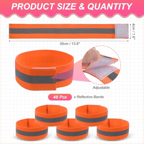 PATIKIL Reflective Bands for Wrist Arm Ankle Leg High Visibility Band - color: Orange