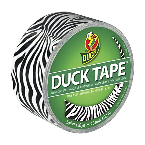Duck Brand 280110 Zig-Zag Zebra Printed Duct Tape, 1.88 Inches x 10 Yards, Single Roll