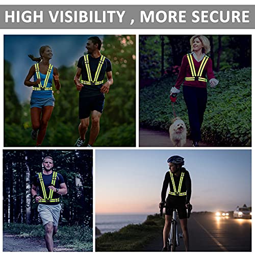 Reflective Vest - Running Vest Reflector, Reflective Running Vest with Safety Straps, High Visibility Reflector - color: D-10pcs Green Vests
