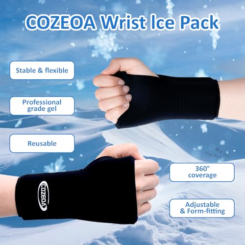 Wearable Thumb Wrist Ice Pack for Pain Relief, Reusable Soft Gel Ice Pack, for Injuries Surgery Recovery Hot Cold Compress Therapy for Carpal Tunnel Tendonitis Swelling Arthritis