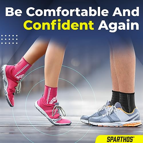 Sparthos Ankle Brace for Women & Men, Foot Compression Sleeve - Pink-XL - color: Flamingo Pink