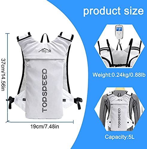 INOXTO Running Hydration Vest Backpack,Lightweight Insulated Pack with 1.5L Water Bladder Bag Daypack for Hiking Trail Running Cycling Race Marathon for Women Men - color: White