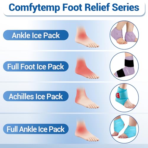 Comfytemp Ankle Foot Ice Pack Wrap, Ice Boot Gout Heel Ice Pack, Reusable - color: Purple 70, size: Large