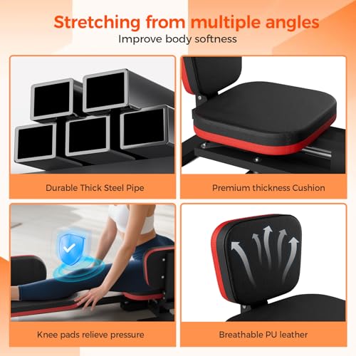 NArra Leg Stretcher Machine, Adjustable Leg Stretch Training Machine, 330lbs Heavy Duty Leg Extension Machines for Home Yoga Gym Fitness to Train Leg Flexibility, Black