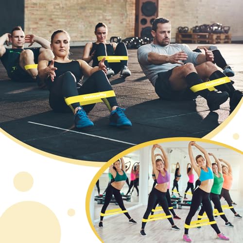 Hollowfly 12 Pcs Resistance Loop Bands for Booty Legs - color: Yellow, style: Medium