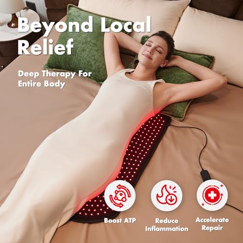ALLOLO Red Light Therapy for Body, 3 in 1 LEDs Red Light Therapy Belt - size: 32.7"*15.7"