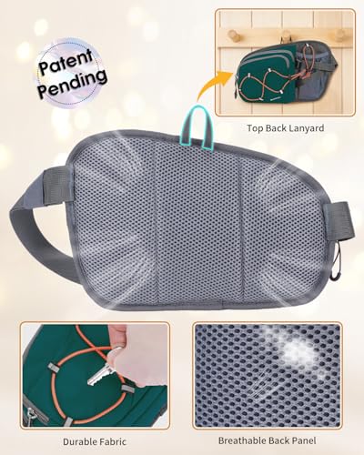 sportsnew Waist Pack with Water Bottle Holder, Fanny Pack for Men Women - color: Dark Green