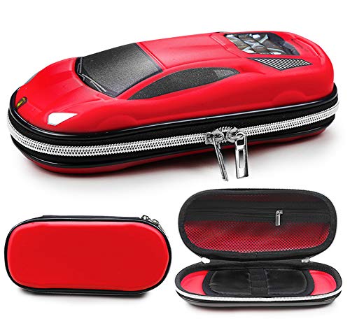 Surpop Supercar Pencil Case, EVA Hard Shell for Kids and Teens, Red - color: Red