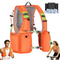 Running Hydration Vest Backpack: Cooling Vest for Men Women - Lightweight Adjustable Hydration Backpack for Trail Race Hiking Cycling Climbing Camping Jogging(Without Bladder) - color: Orange