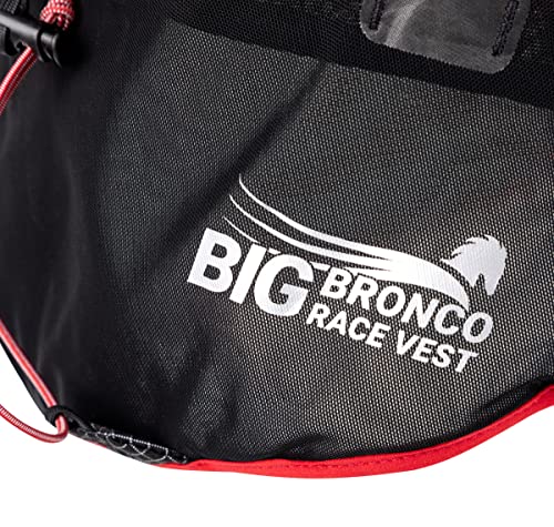 UltrAspire Big Bronco Lightweight Running Race Vest - 12L Total Volume & 2L Water Reservoir Capacity - color: Pitch Black/Red, size: Large (43"-46")