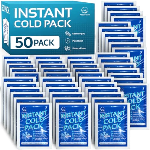 50 Pack Instant Ice Packs for Injuries, Disposable First Aid Cold Packs - size: 50 Pack (6" x 4.5")