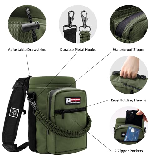 NATURE PIONEOR 26-128 oz Insulated Water Bottle Carrier Holder with Strap - color: Green, size: 64oz