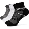 IRAMY Ankle Compression Socks for Women Men Cushioned Athletic Running Socks Plantar Fasciitis Relief 2/3/4/5/6 Pairs - color: Black+white+dark Grey(3 Pairs), size: Medium