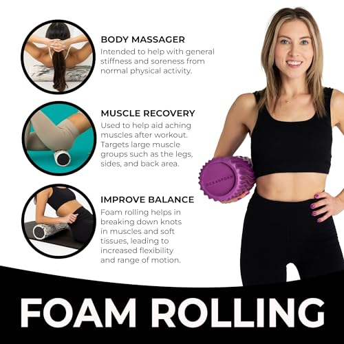 Oceanfoam Tidal Roller - Muscle Massage Foam Roller for Exercise (Magenta) - color: Magenta