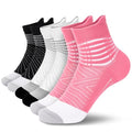 IRAMY Compression Ankle Support Socks Women - Wicking, Cushioned Athletic, Plantar Fasciitis Relief 2/3/6 Pairs - color: Black+white+pink, size: Medium