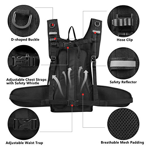 Hydration Backpack with 3L Water Bladder, Small Hydration Pack Backpack for Men Women, Lightweight Water Backpack with Cooler Layer for Running, Biking, Hiking - color: Black