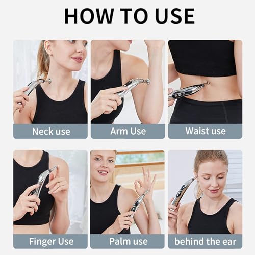Acupuncture Pen, 9 Intensity Levels 5-in-1 Electronic Acupuncture Pen Pain Relief Therapy Rechargeable Powerful Meridian Energy Massage Pen Relief Pain Tools
