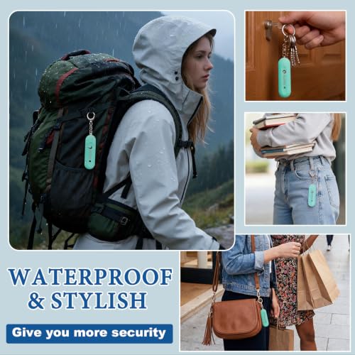 Personal Safety Alarm - Waterproof Rechargeable Security Alarm - 140dB Extra Loud Siren & Strobe Light - Self Defense Keychain - Gift for Women, Teenagers, College Girls, Seniors (Aqua) - color: New Aqua