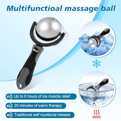 iECO Massage Ice Roller Ball Cold & Heat Therapy Plantar Fasciitis Roller - color: Gray & Black