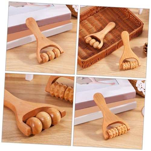 2Pcs Wooden Body Roller Massage Tool for Muscle Relief Neck Foot Shoulder Manual Muscle Roller for Home Office Travel